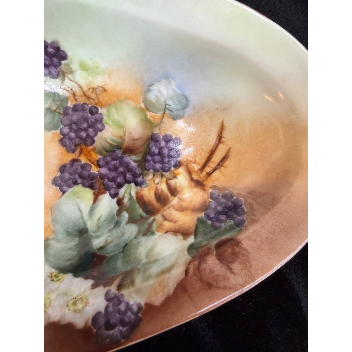 Antique O&EG Royal Austria Salted Almond Nut Set Hand Painted Grapes 7 Pc – additional view 8