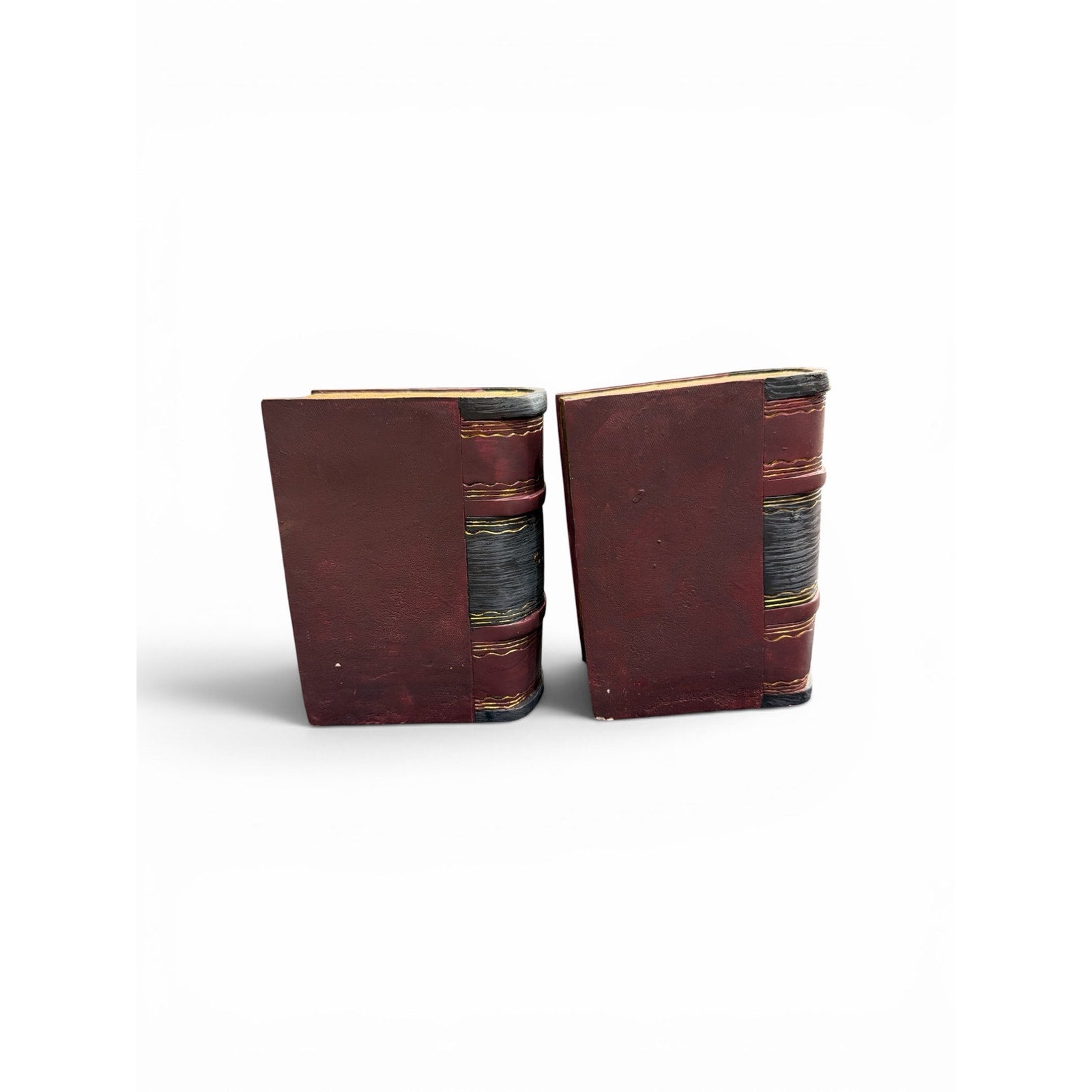 Vintage Faux Book Bookends Pair | Decorative Library Bookends | Traditional Study Decor | Book Lover Gift