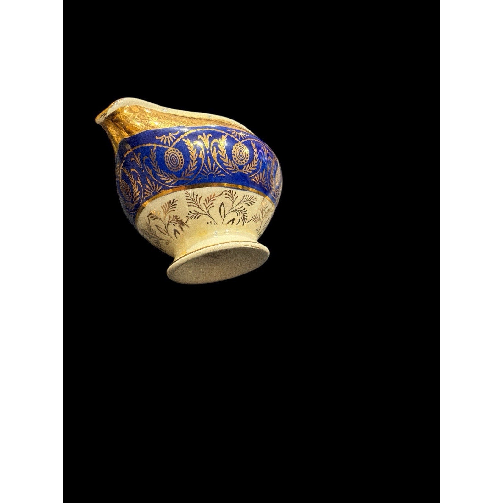Vintage Taylor Smith & Taylor Bromley Creamer Cobalt Blue 22K Gold USA