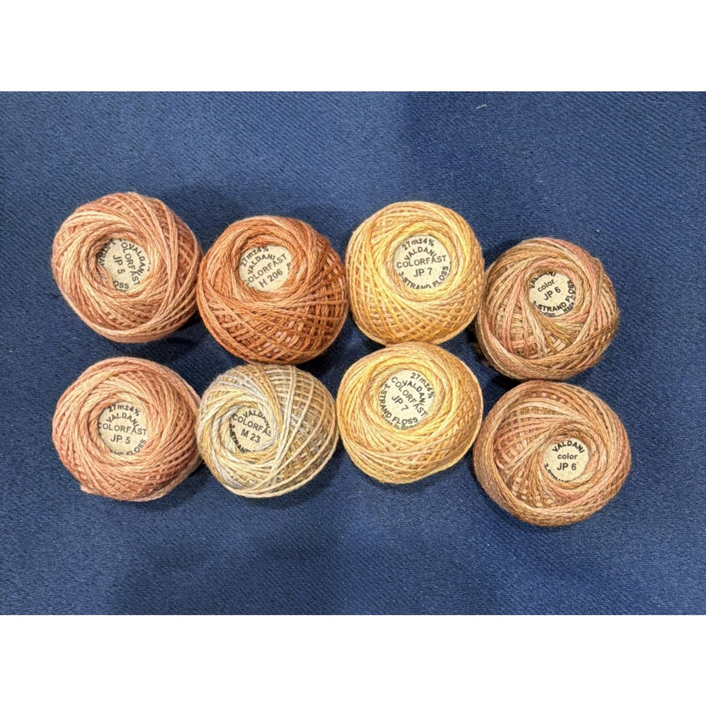 Valdani Pearl Cotton Apricot Honey Tea 8 Ball Thread Collection