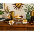 Dorothy Thorpe Golden Band Crystal Cheese & Cracker Compote Creamer Sugar Set