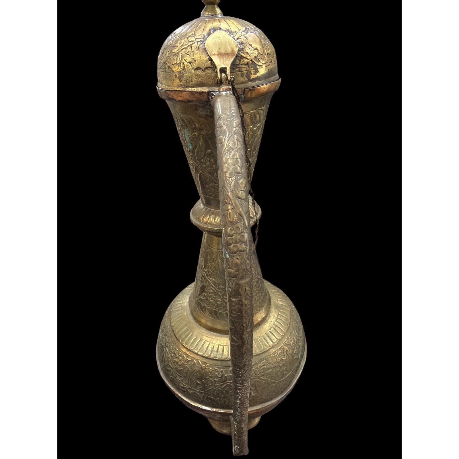 Monumental Vintage Brass Ewer Urn | 28" Hand-Worked Brass & Copper Vessel