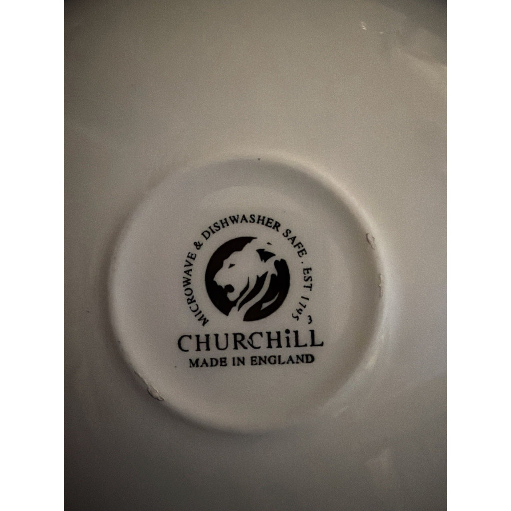 Set of 3 Churchill England Blue White Transferware Cup Saucer Scalloped Floral