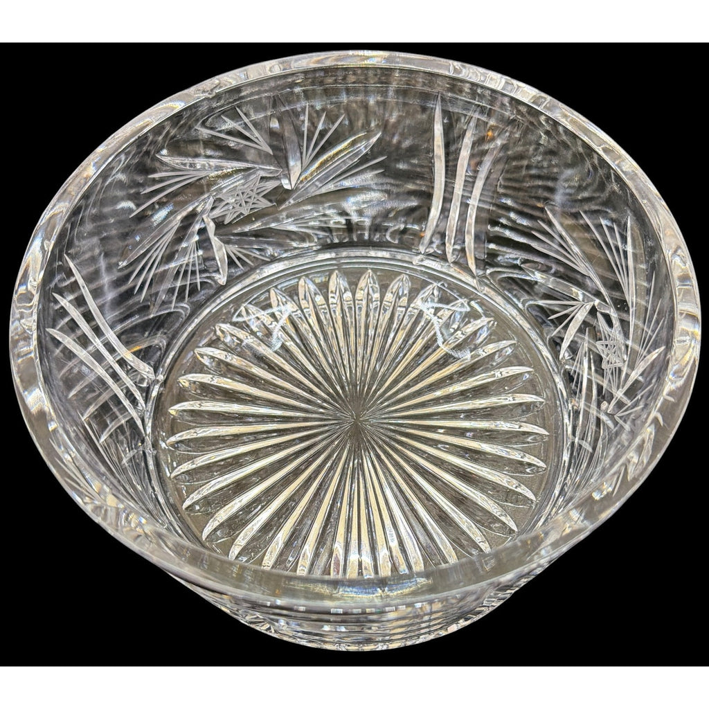 Vintage Heavy Cut Crystal Bowl 8” Starburst Centerpiece 4.25 Lbs – additional view 10