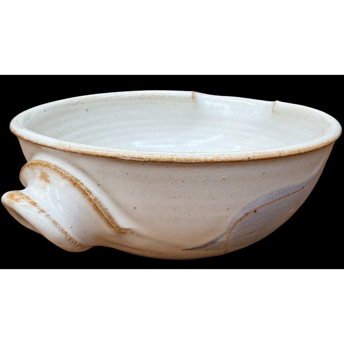 Vintage Studio Pottery Pouring Bowls Pair Hand Thrown Blue Ivory Stoneware – additional view 5