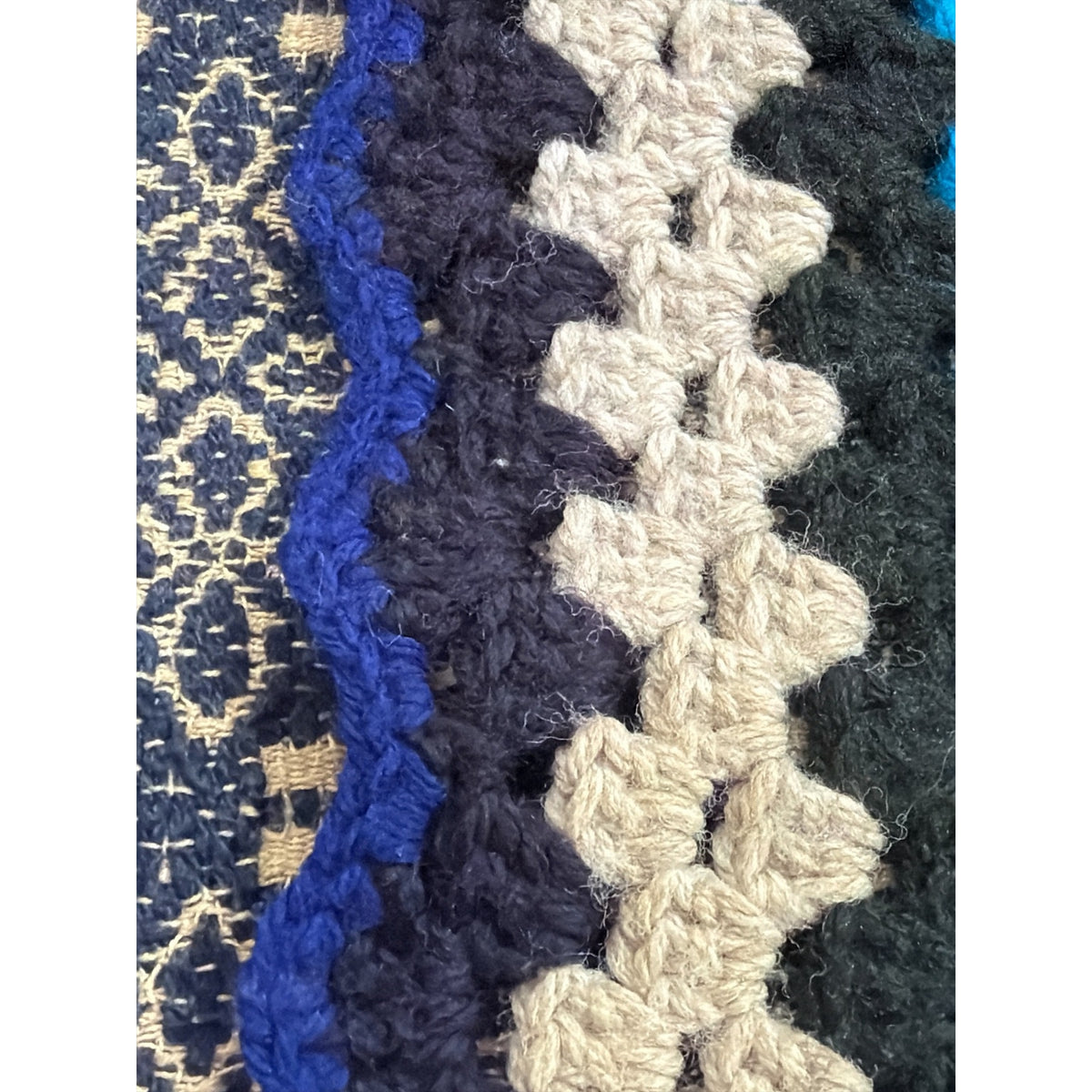 October Sky Handmade Crochet Granny Square Afghan Lap Throw 45 Inch