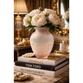 Pierre D’Avesn French Art Deco Frosted Glass Vase Pink Blush Shell Vase