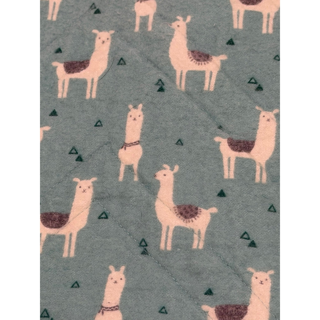 Handmade Baby Quilt 38x50 Llama Flannel Back Chevron Cotton Nursery Blanket