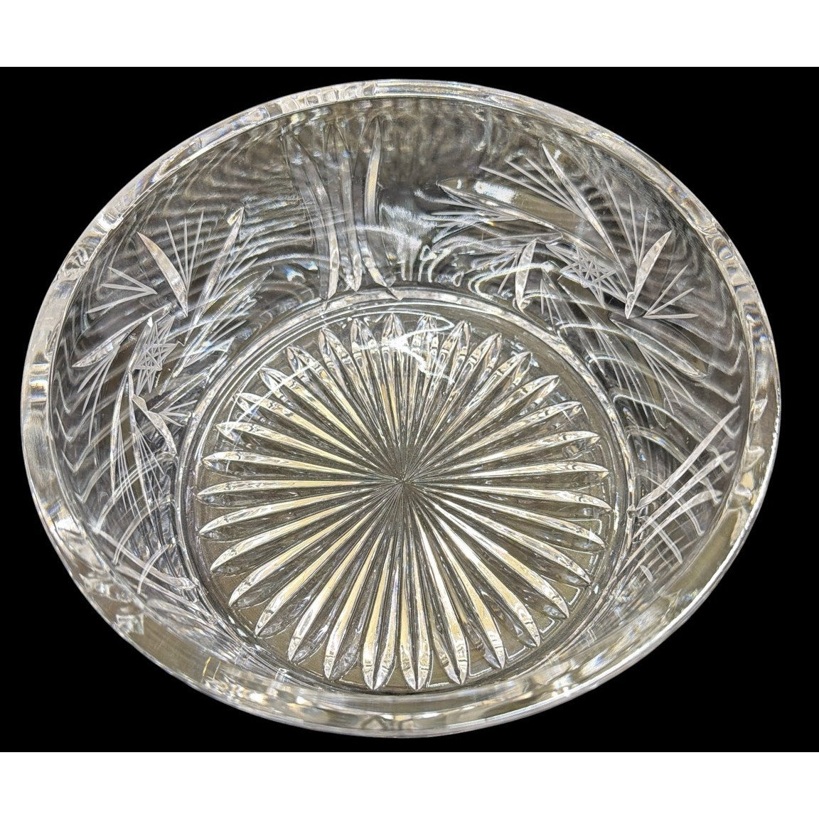 Vintage Heavy Cut Crystal Bowl 8” Starburst Centerpiece 4.25 Lbs – additional view 9
