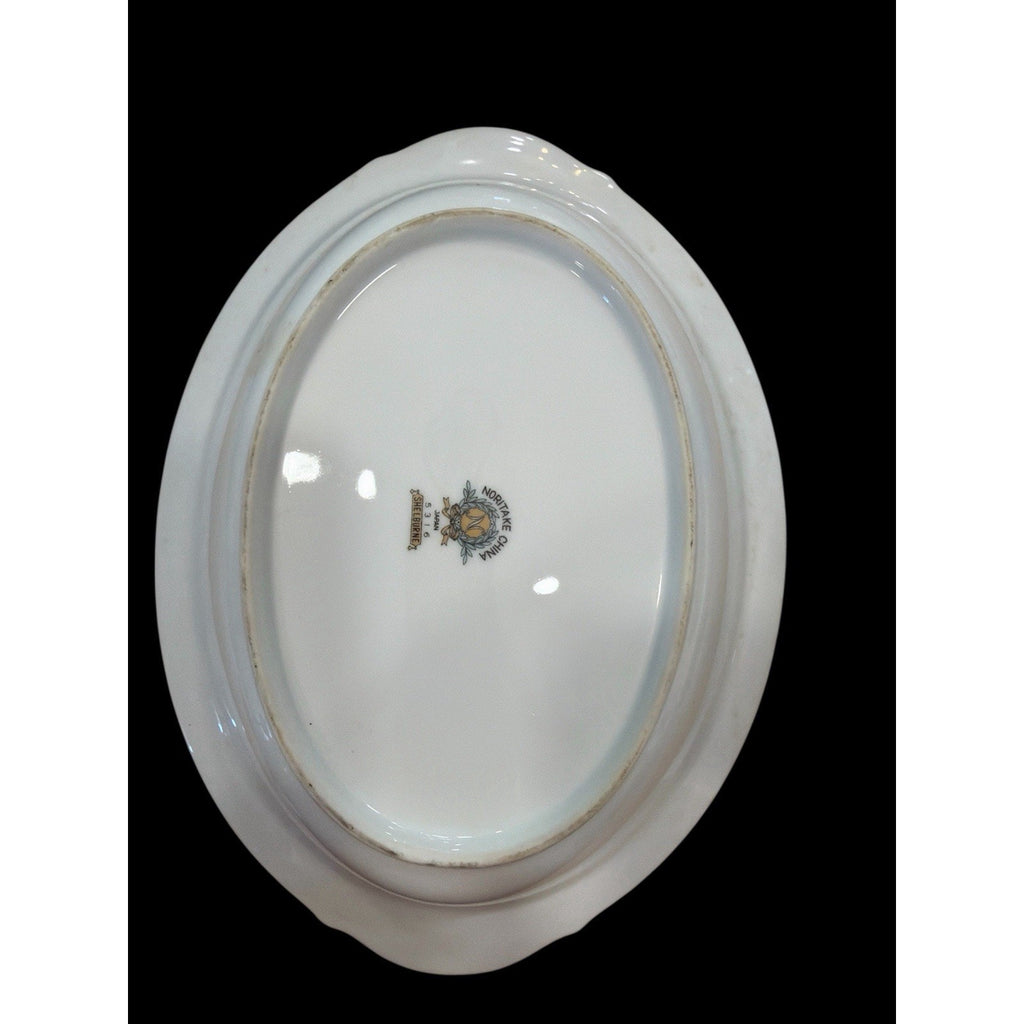 Noritake Shelburne 5316 Oval Serving Platter Vintage Japan Floral Gold Trim