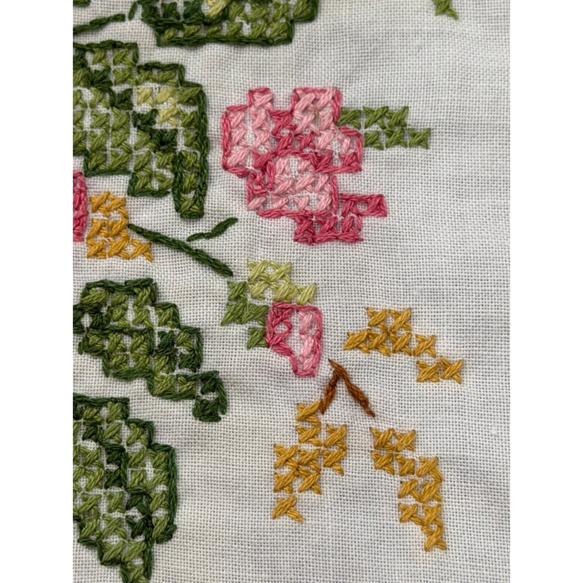 Hand made Cross Stitch table runner 42.5” x 13” – additional view 5