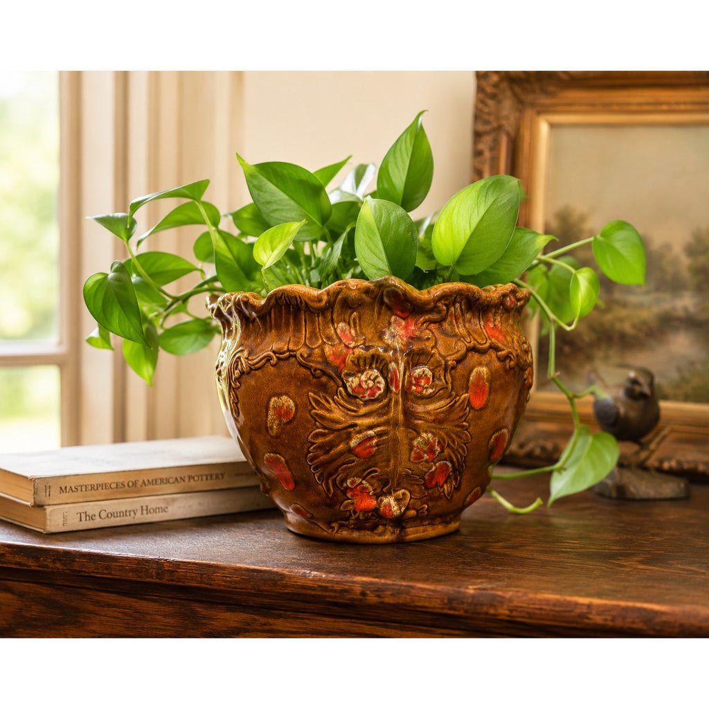 Exceptional Mullins Ceramics Nippa Kentucky 10" Owl Planter Uncommon Large-Format Art Pottery Jardiniere