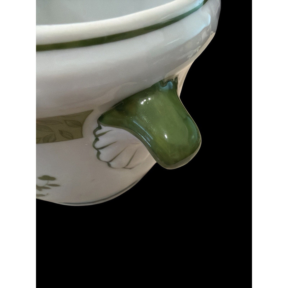 Vintage Schmid Design Folio Porcelain Jardiniere Floral Handled Planter Japan