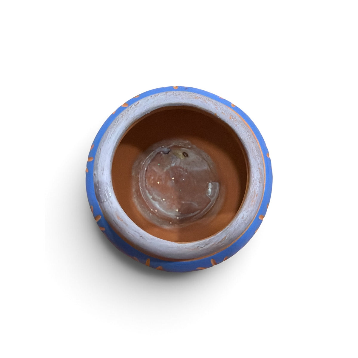 R. Largo Navajo Pottery Miniature Bowl Blue Terracotta Signed 3"