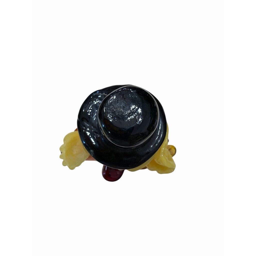 Vintage Murano Style Art Glass Clown Figurine Confetti Glass Top Hat 8"