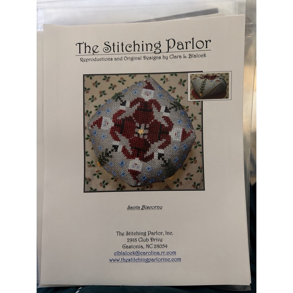 The Stitching Parlor Santa Biscornu Cross Stitch Pattern Chart Clara Blalock NOS