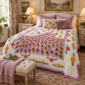 Vintage peacock chenille bedspread full double size, 88 x 100 inches
