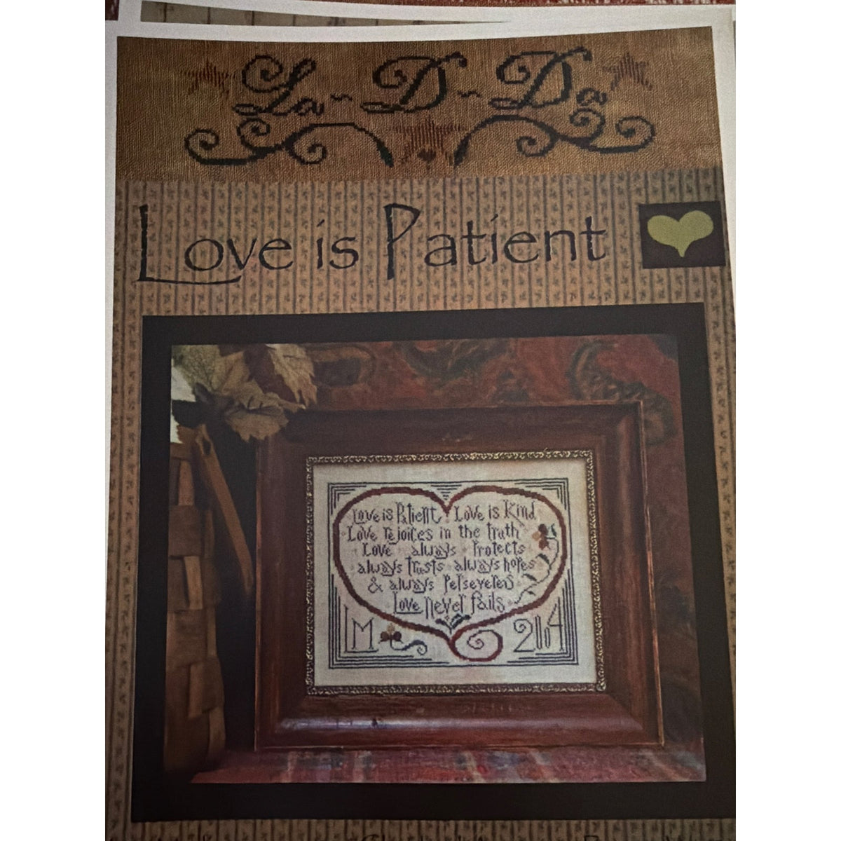 La-D-Da Love Is Patient Cross Stitch Wedding Sampler NOS
