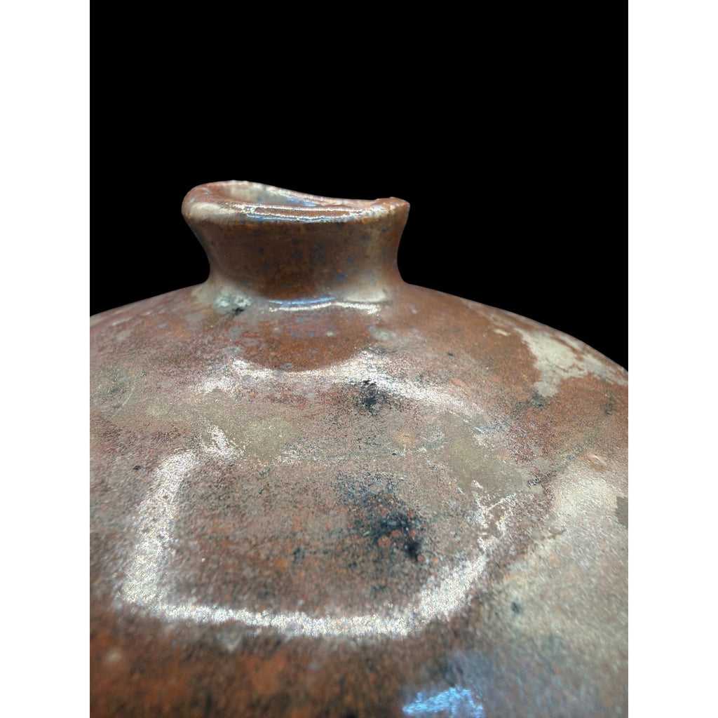Don Tighe Studio Pottery Vase, Salt Glazed Stoneware Vessel, Seagrove NC Ceramic