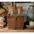 Antique Cherry Burrell Dairy Box AAFA Primitive Wooden Storage Box Farmhouse