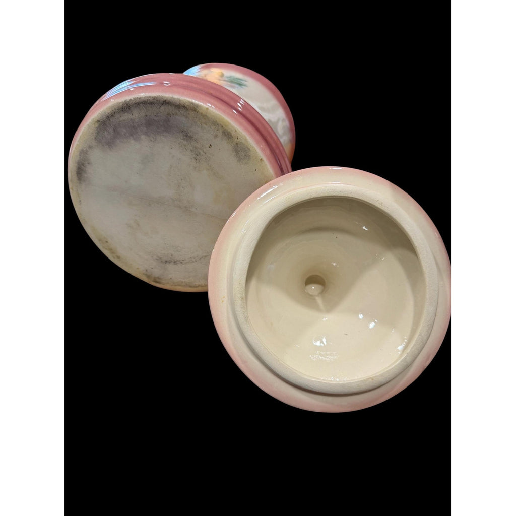 Vintage Pink Floral Ceramic Canister Set – Cottage Kitchen Storage, Made in Japan