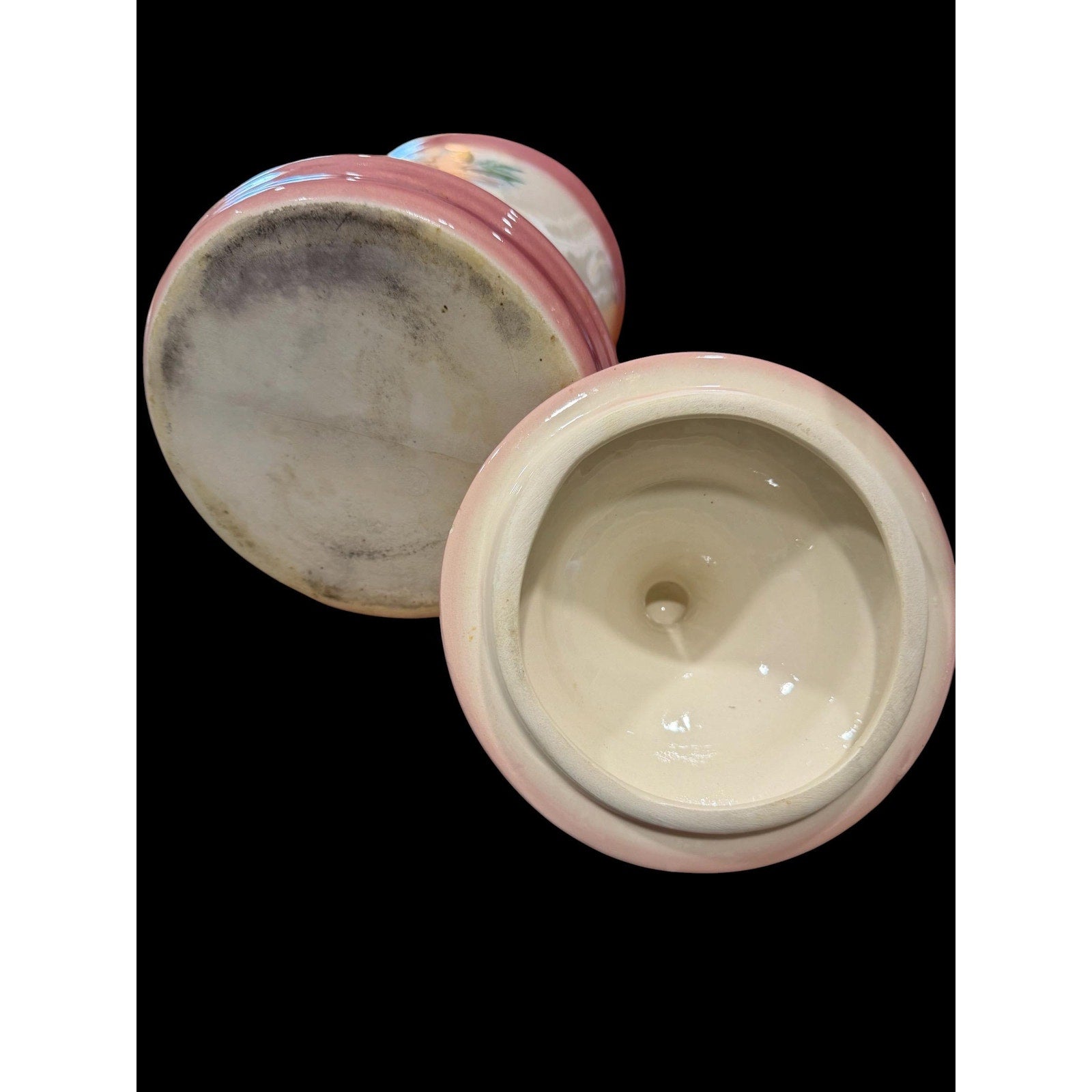 Vintage Pink Floral Ceramic Canister Set – Cottage Kitchen Storage, Made in Japan