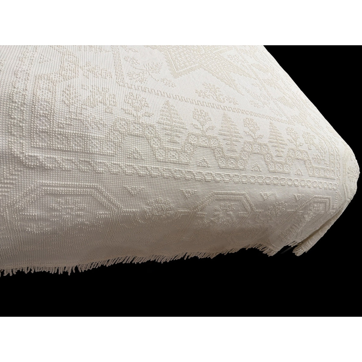 Vintage Candlewick Bedspread 100% Cotton Star Medallion Full Queen 88 x 104 – additional view 4