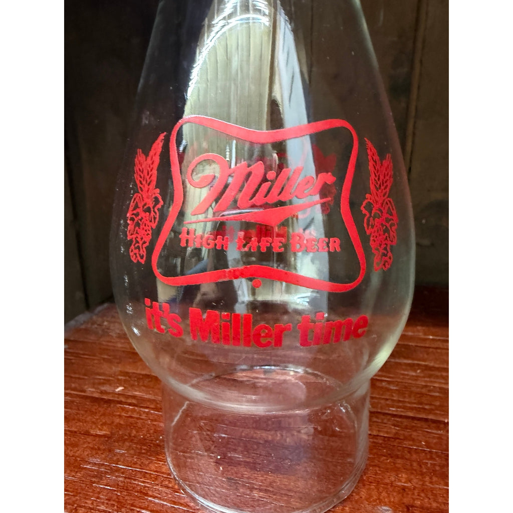 Vintage Miller High Life Oil Lamp Chimney Globe It's Miller Time 8.5" – additional view 2
