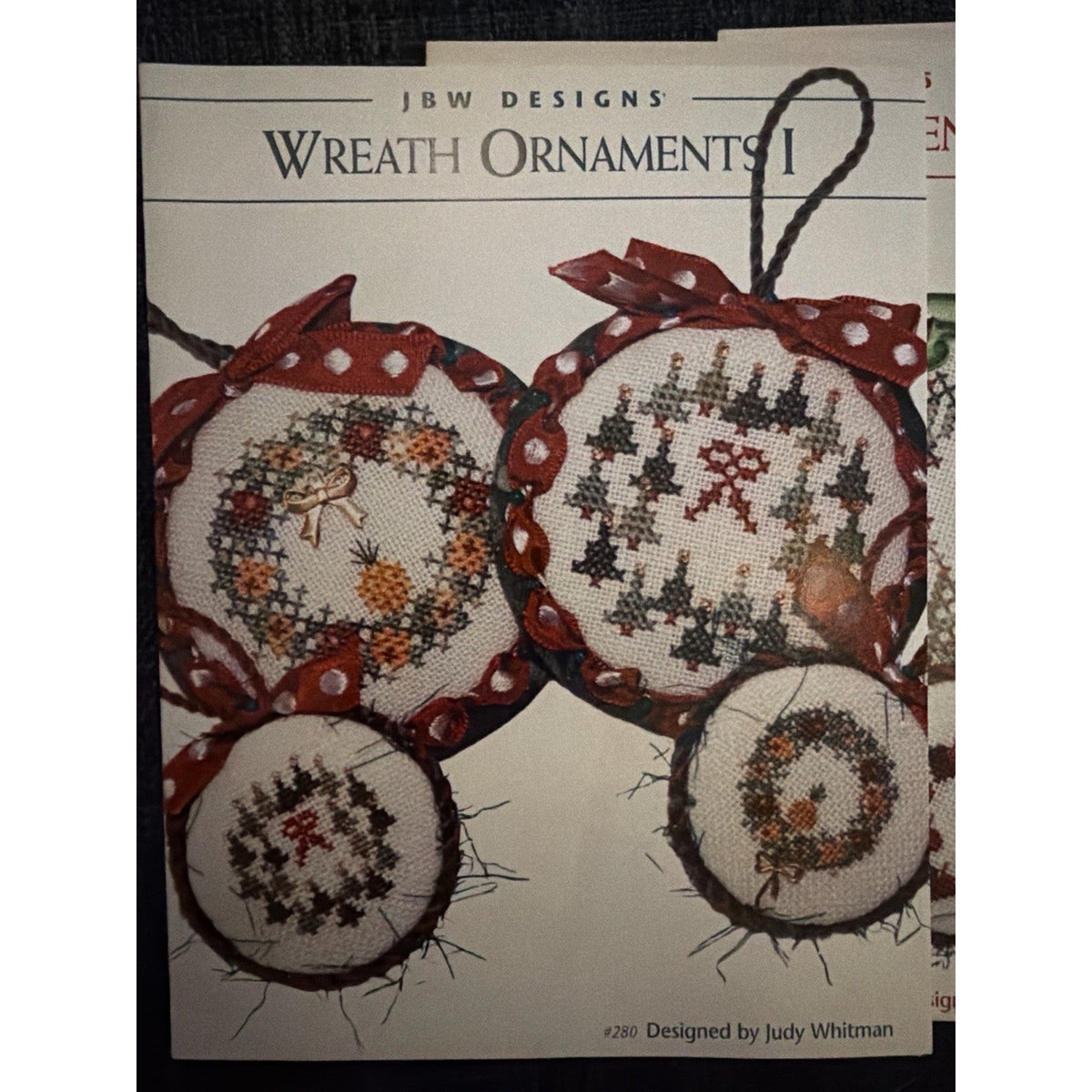 JBW Wreath Ornaments I II III Set 3 Christmas Cross Stitch Patterns Unused