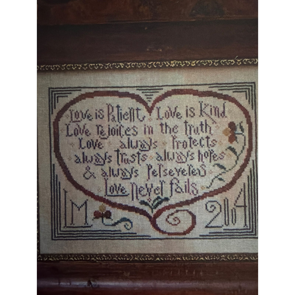 La-D-Da Love Is Patient Cross Stitch Wedding Sampler NOS