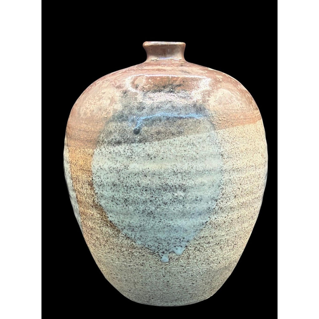 Don Tighe Studio Pottery Vase, Salt Glazed Stoneware Vessel, Seagrove NC Ceramic