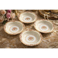 1930s Noritake Berry Bowls Set of 4 Burgundy Gold Floral Pre-WWII Japan