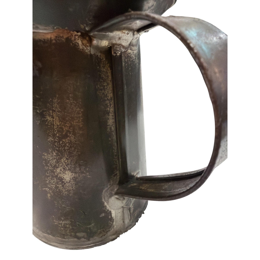 Antique 1 Pint Liquid Measure Tin Pitcher | Primitive Farmhouse Metal Can