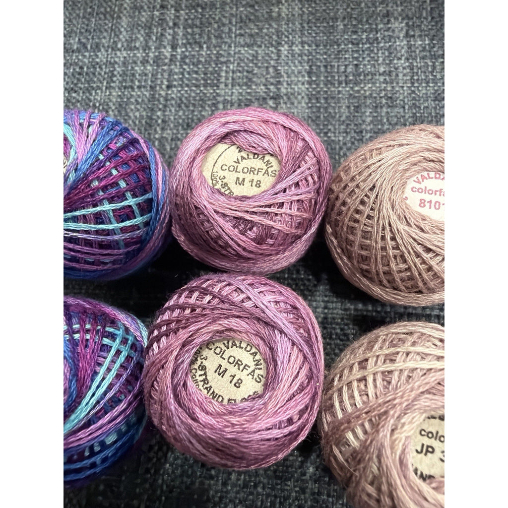 Valdani 3-Strand Cotton Floss Lot 8 Balls Mermaid Moonlight Jewel Tones