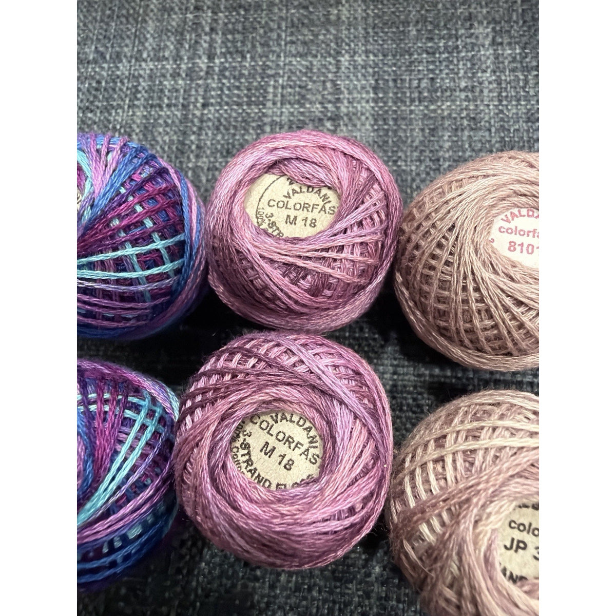 Valdani 3-Strand Cotton Floss Lot 8 Balls Mermaid Moonlight Jewel Tones
