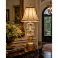 Vintage Hollywood Regency Crystal Cherub Table Lamp ACCO Gold Gilt