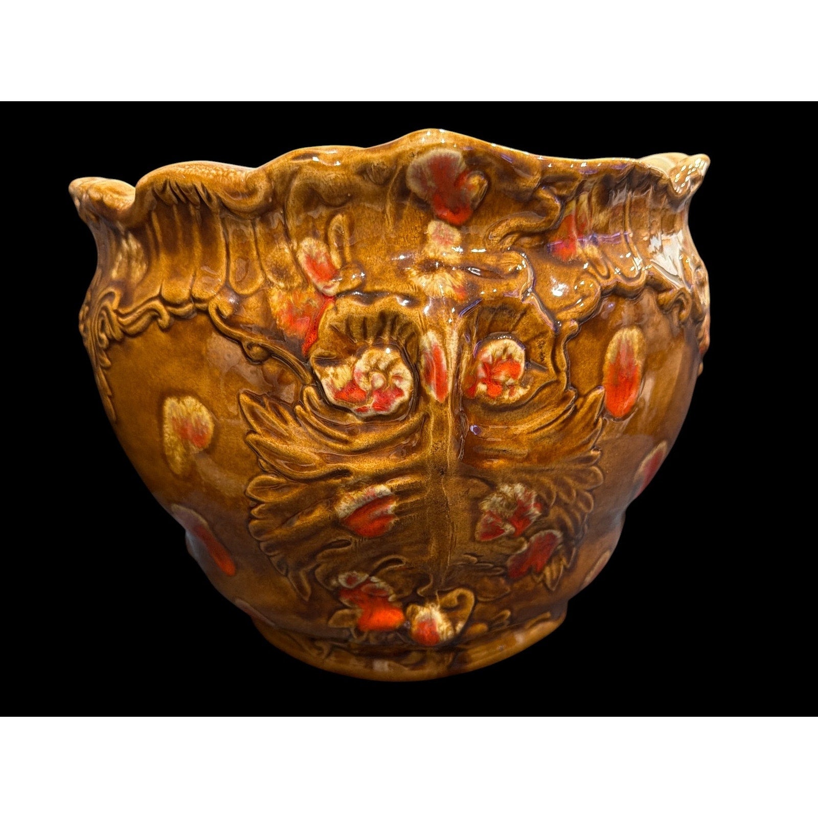 Exceptional Mullins Ceramics Nippa Kentucky 10" Owl Planter Uncommon Large-Format Art Pottery Jardiniere