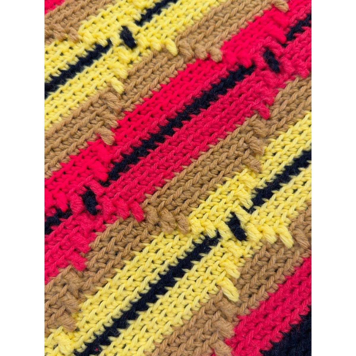 The Sunfire Afghan Vintage 1970s Crochet Geometric Blanket 70 x 54 – additional view 8