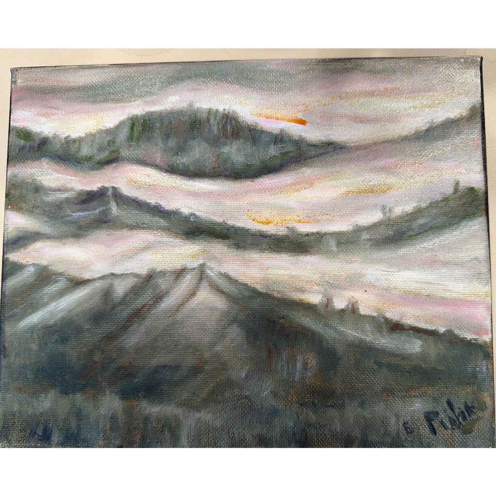Original Smoky Mountains Painting Appalachian Mountain Landscape Art Rustic