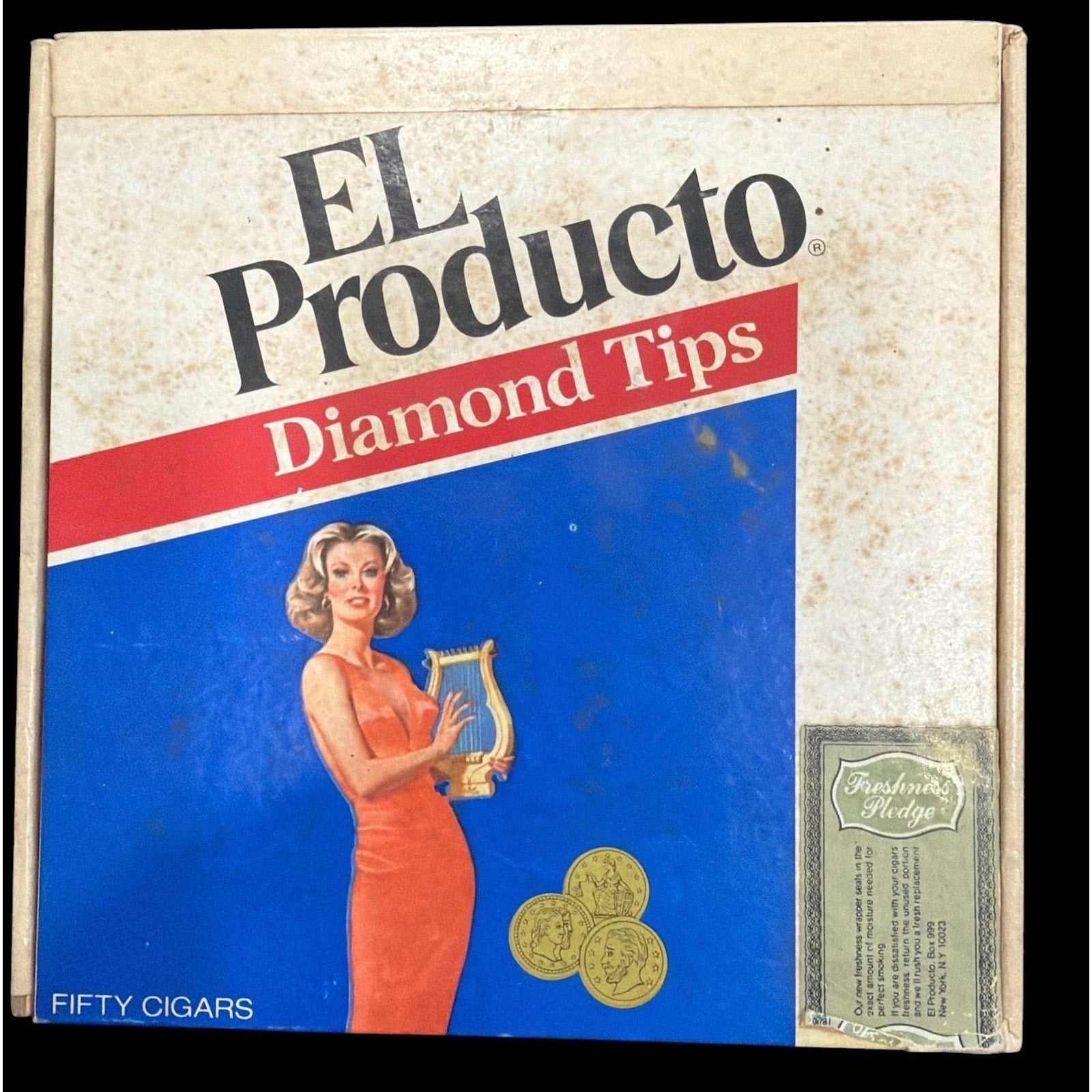 Vintage El Producto Diamond Tips Cigar Box 1950s Tobacciana