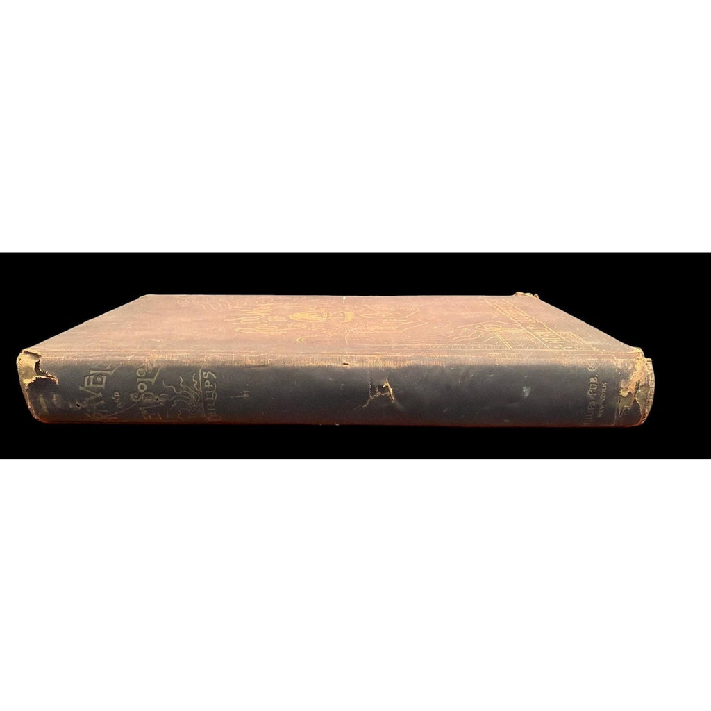 Antique 1887 Around the World with Philip Phillips Illustrated Travel Book Victorian Decorative Book