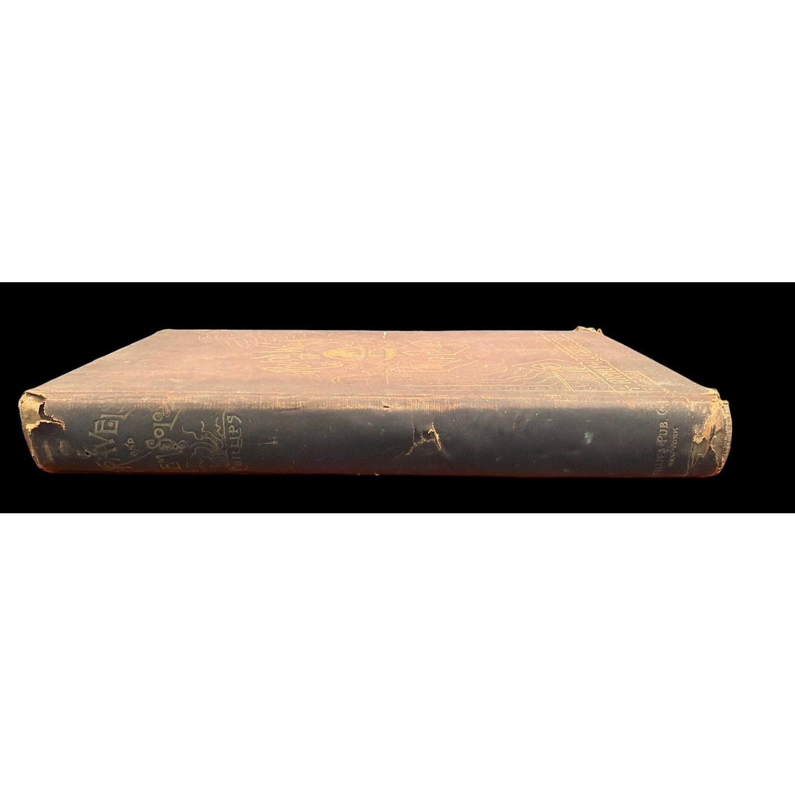 Antique 1887 Around the World with Philip Phillips Illustrated Travel Book Victorian Decorative Book