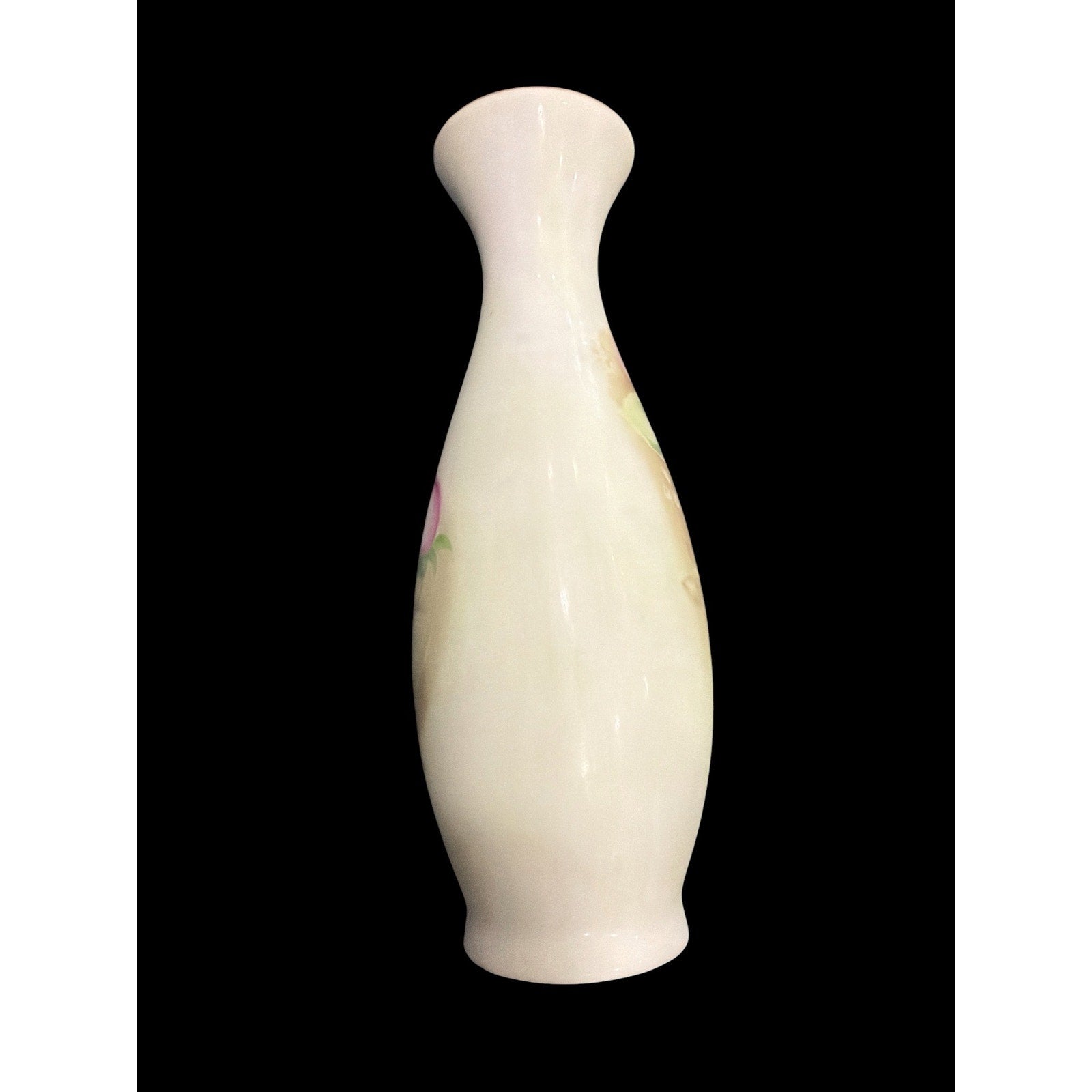 Vintage Lefton China Bud Vase Hand Painted Pink Rose Celadon Green Porcelain Vase Cottage Chic Floral Decor