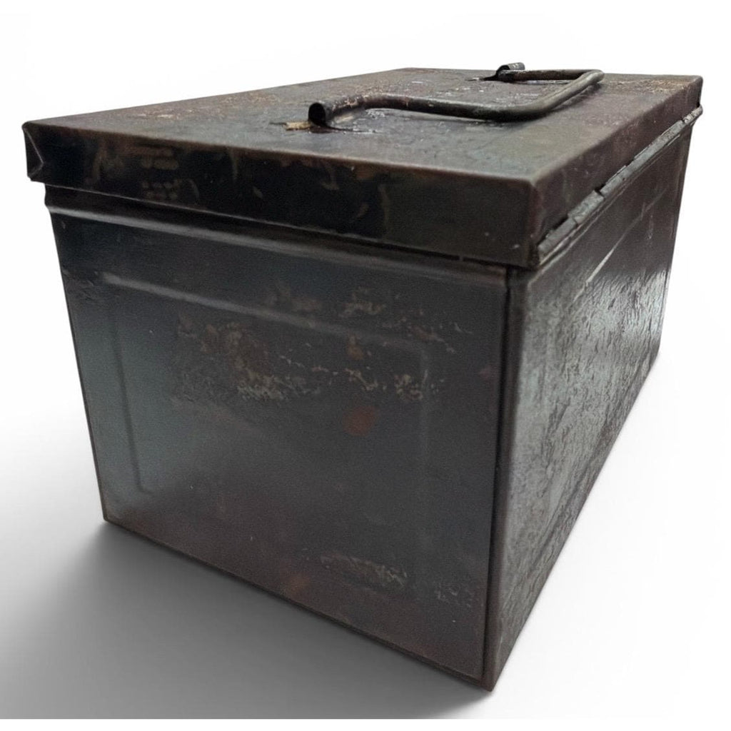 Antique Diamond Match Company Tin Box: Primitive Fireplace Storage Container