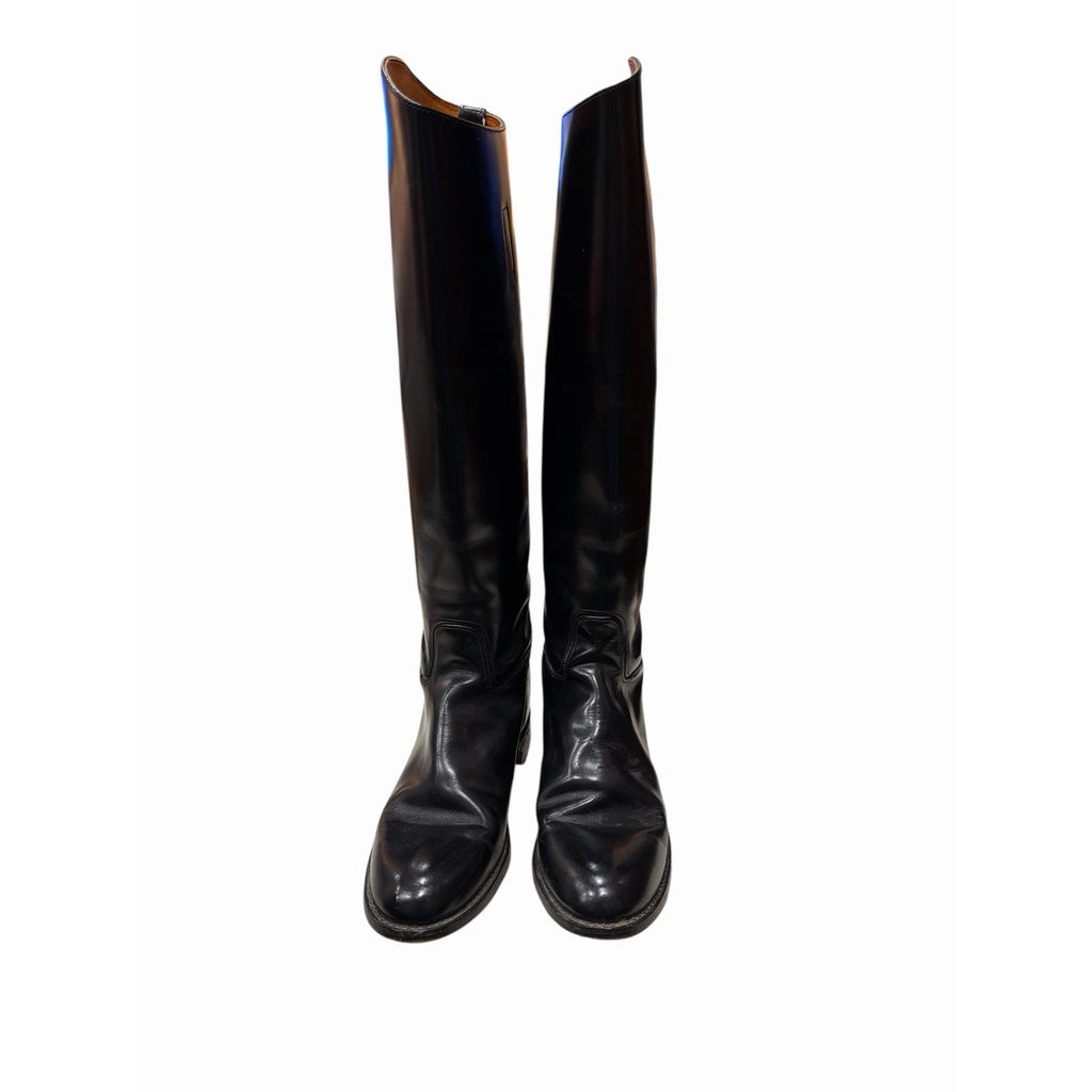 Vintage 1970s Womens Black Leather Riding Boots 9.5 C Tall Equestrian