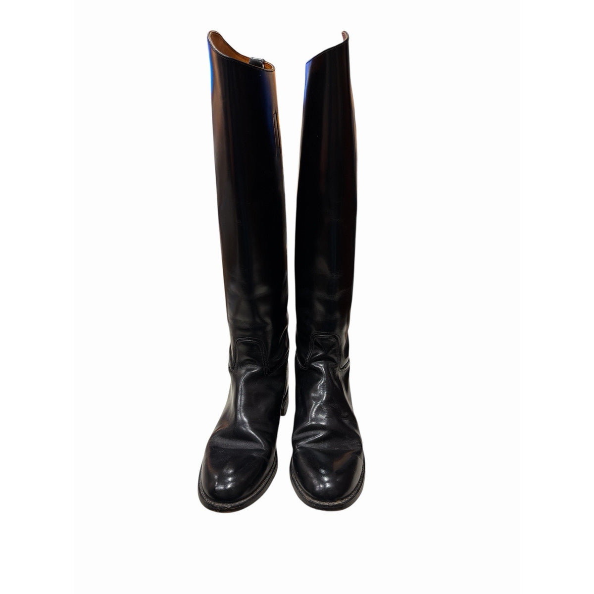 Vintage 1970s Womens Black Leather Riding Boots 9.5 C Tall Equestrian