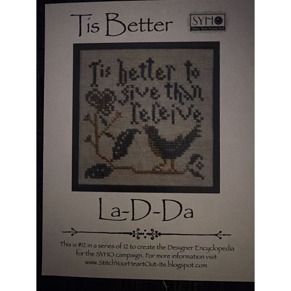 La D Da Tis Better Cross Stitch Pattern SYHO #12 Designer Encyclopedia