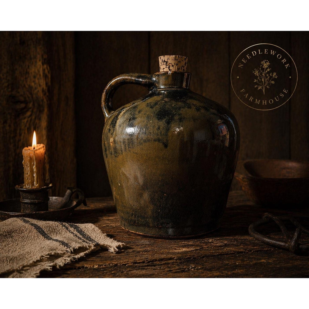 Large Studio Stoneware Jug Primitive Pottery NC Appalachian Handmade