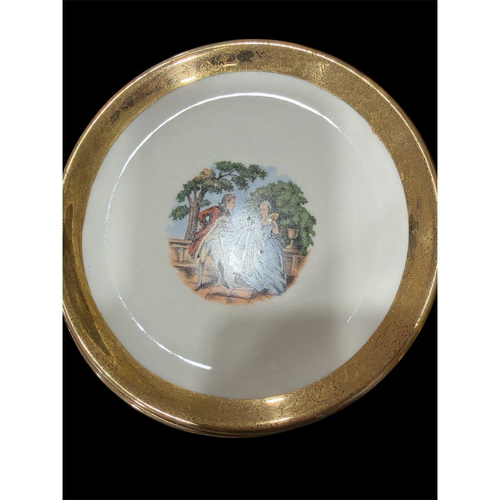 Vintage Colonial Revival Washington Portrait China Group 10 Pc Gold Decor