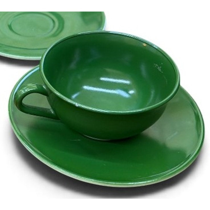 Hazel Atlas Moderntone Christmas Green Platonite Glassware 7 Piece Set – additional view 2